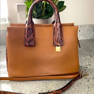 Michael Kors Rollins Large Snake-Embossed Leather Satchel